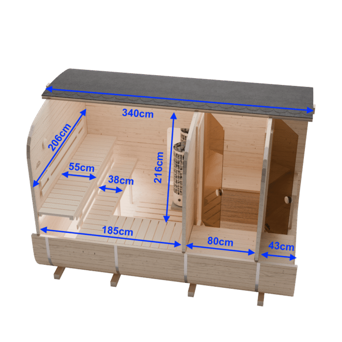 Quadro Sauna 3QS Saunabausatz Verpackung Holzelemente